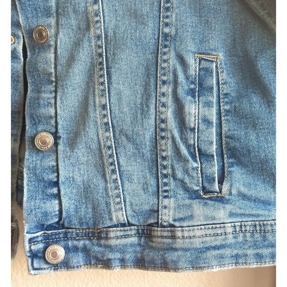 Vtg Sears Womens Roebucks Co Distressed Blue Jean Denim Trucker Jacket Western M - Picture 5 of 15